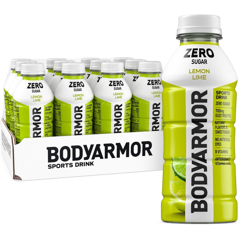BODYARMOR ZERO Sugar Lemon Lime Electrolyte Drink, 16 Ounce (Pack of 12)