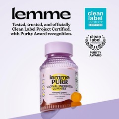 Lemme Purr Vaginal Probiotic Gummies, 30 Count, Pineapple Flavor, Womens Health
