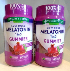 Nature’s Truth Low Dose Sleep Melatonin Gummies 1mg Cherry Pomegranate 60ct 2LOT