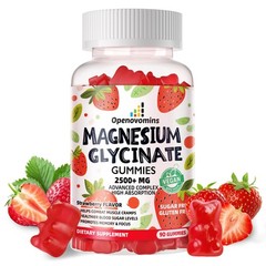 Magnesium Glycinate Gummies 2500mg – Sugar 90 Count (Pack of 1), Strawberry
