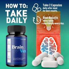 (5 Pack) BrainVex Nootropic All Natural Brain Supplement Brain Vex 300 Capsules