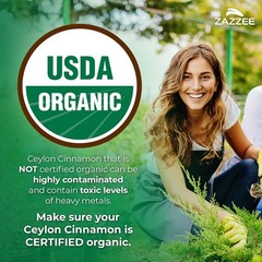 USDA Organic Ceylon Cinnamon 20:1 Extract, 150 Vegan Capsules, 5 Month Supply