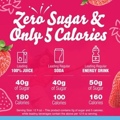 Wild Strawberry Artificially Flavored Powdered Drink Mix with Caffeine, 120 c…