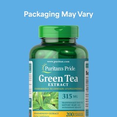 Puritan’s Pride Green Tea Standardized Extract 200 Count (Pack of 1), White