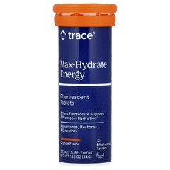 TM Sport, Max-Hydrate Energy Effervescent Tablets, Orange, 8 Tubes, 10 Tablets