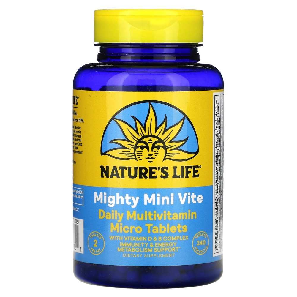 2 X Nature’s Life, Mighty Mini Vite, Daily Multivitamin, 240 Micro Tablets