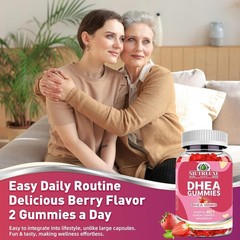 Natural DHEA 100mg Gummies – Hormone Balance & Stress Relief for Women, 60 Count