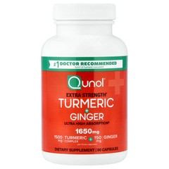 2 X Qunol, Turmeric + Ginger, 90 Capsules