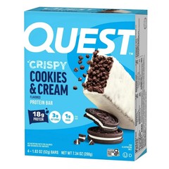 Quest Crispy Protein Bar, Cookies & Cream Flavor, Protein Rich, Low Sugar, 4 Cou