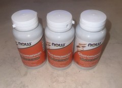 3 Pack NOW Glucomannan 475 mg 60 Veg Capsules Weight Loss Management Exp 8/26
