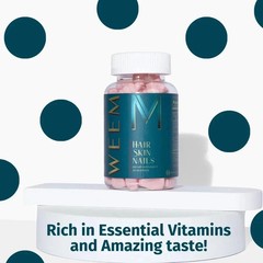 5 Pack WEEM Hair Skin & Nails Gummies Vegan Biotin Vitamin Support