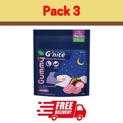G’nite Gummy Sleep Well Mangosteen Flavor No Sugar 24g 3x