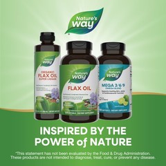 Nature’s Way Flax Oil Max Strength‡, Supports 200 Count (Pack of 1), Gold
