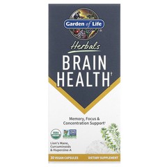 2 X Garden of Life, Herbals, Brain Health, Mint, 30 Vegan Capsules