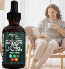 Ashwagandha Clean Nutra Thyroid Assistance Drops Selenium Zinc Iodine L Tyrosine