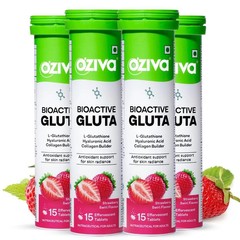 OZiva Bioactive Glutathione Tablets For Glow & Even Toned Skin (Strawberry) 60pc
