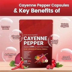 Cayenne Softgels Supplement, Supports Leg VeinHeart and Blood Vessel US Pepper