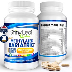 Bariatric Multivitamin Iron-Free (Once-a-day Vegetarian Capsule) Shiny Leaf