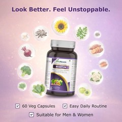 VITA.NEEDS Biotin 60 Veg Caps Plant Based Hair Support
