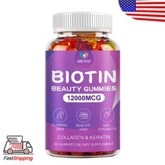 Hair, Skin and Nails Gummies – with Biotin and Collagen – Promote Hair Growth