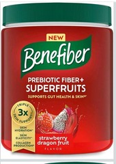 Benefiber Prebiotic Super Fruits Strawberry Dragon Fruit 8.8oz Exp Feb 2027