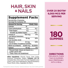 Nature’s Bounty Advanced Hair Skin & Nails 2X Biotin Gummies 180 Ct