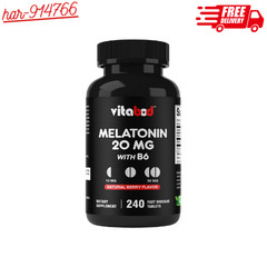 Melatonin 20 mg – 240 Fast Dissolve Tablets – Drug Free – Natural Berry Flavor –