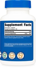 Nutricost Zinc Bisglycinate (50mg) 120 Vegan Capsules – GMO-Free, Gluten-Free