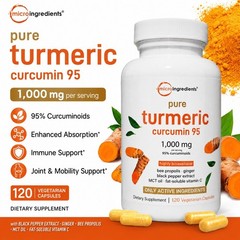 Microingredients Turmeric Curcumin 95% 1000mg 360 Caps Vegetarian Non-GMO