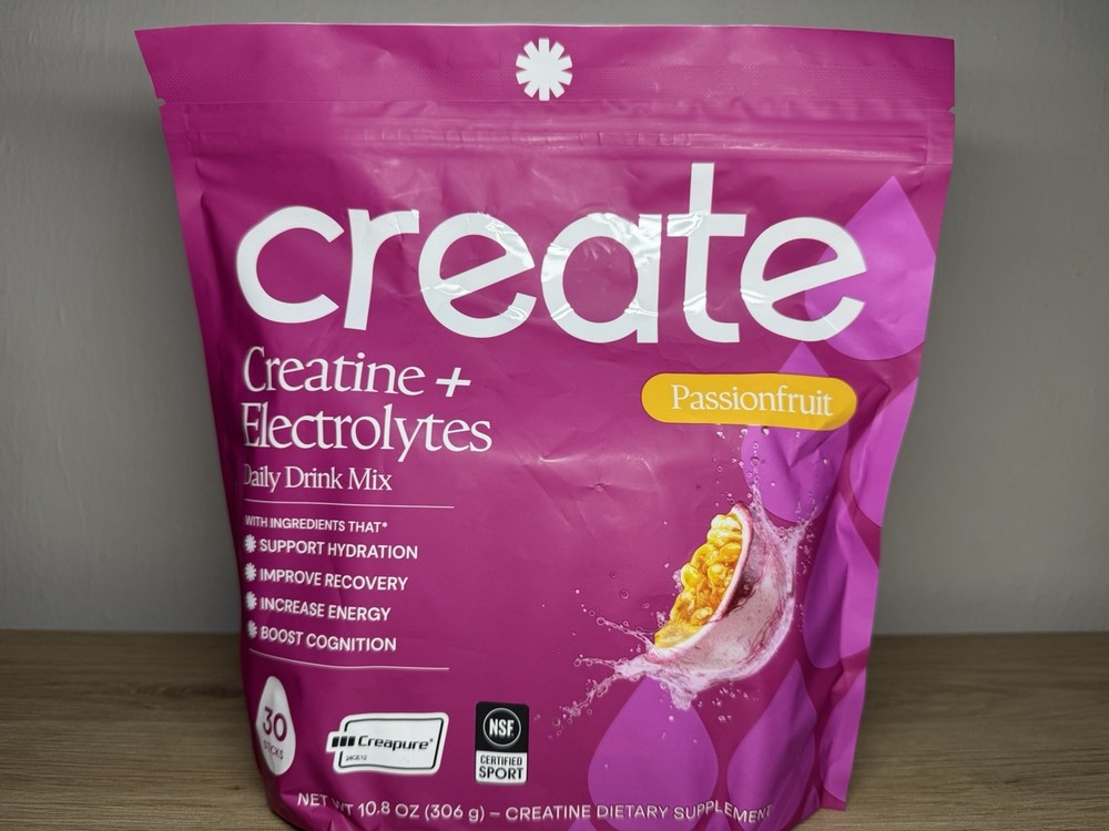 Create Creatine + Electrolytes Drink Mix Passion Fruit 30 Sticks NSF Certified