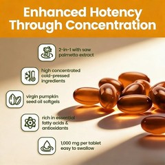Prostate & Hair Health Support.1000mg Pumpkin Seed & Saw Palmetto, 300 Softgels