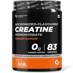 Carbamide Forte Creatine Monohydrate Powder 308g Orange Flavor For Men & Women