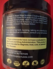 Beast Bites Creatine Gummies LEMON Flavor 135 Gummies. Exp 2027 SHIPS FREE!