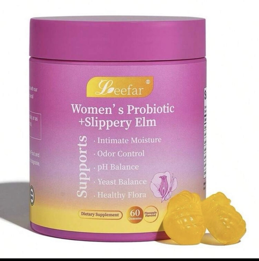 LEEFAR US Her Juicy Feminine Probiotics Gummies PH Balance Dryness Pineapple