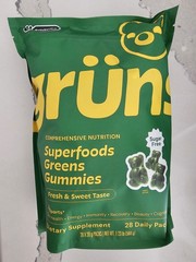 Gruns Adults Super Greens Gummies, Superfood Gummy Bears