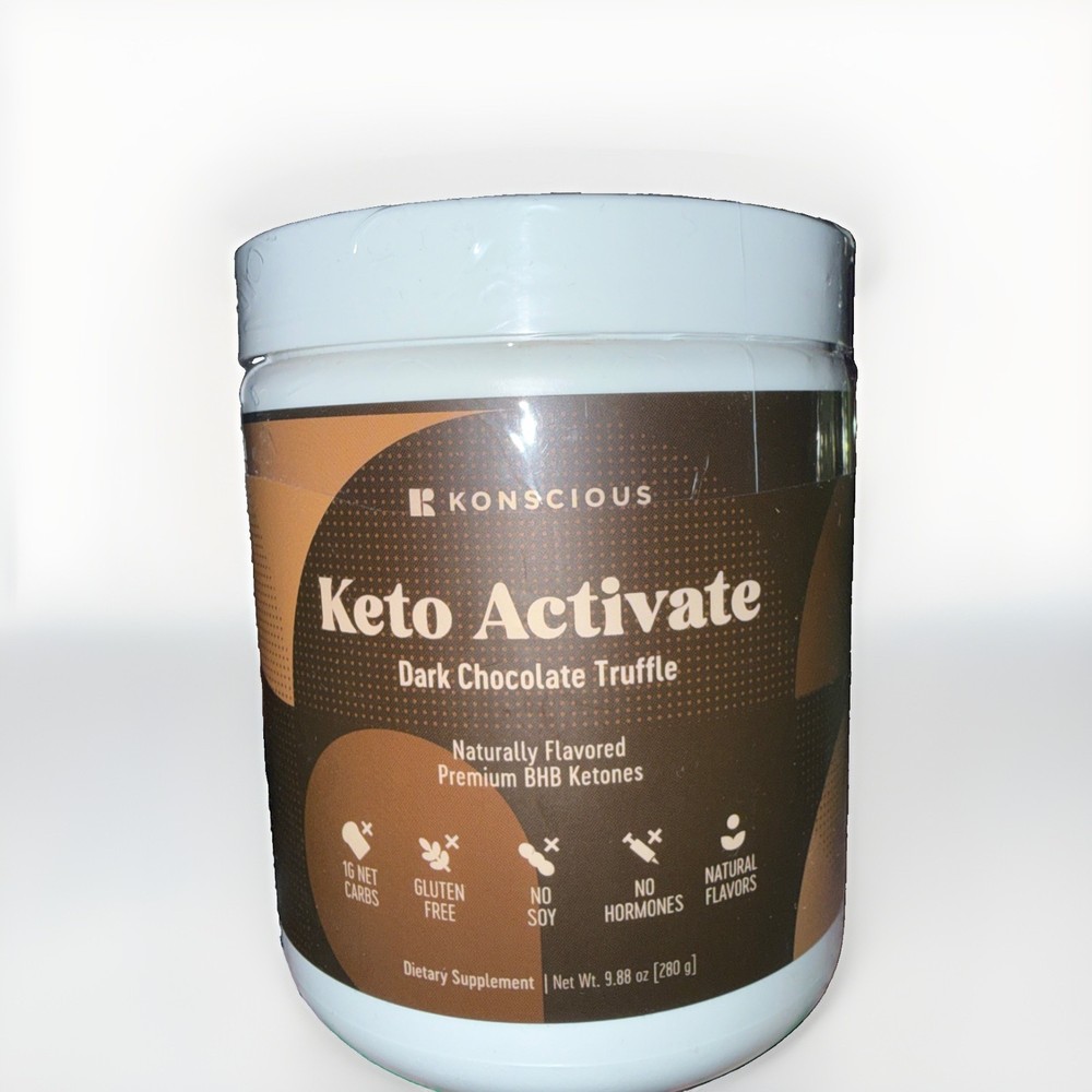 2 Pack KETO ACTIVATE Konscious DARK CHOCOLATE TRUFFLE Ketones BHB Diet Drink Mix