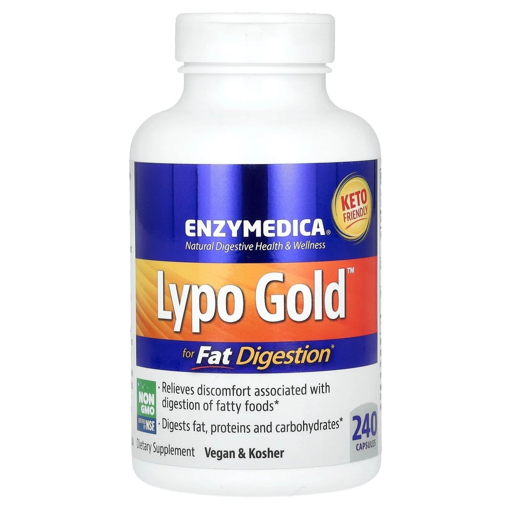 2 X Enzymedica, Lypo Gold, For Fat Digestion, 240 Capsules