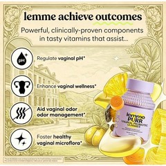 Lemme Purr Vaginal Probiotic Gummies,Balanced pH &Healthy Odor Support for Women