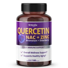 Quercetin 98% With Bromelain Zinc Vitamin D3 Elderberry 180 Days Immune Supports