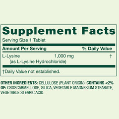 Spring Valley L-lysine Tablets 1000 mg 100 Tablets Fresh Stock Free Shipping
