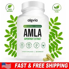 Alevia Organic Amla Capsules 1000mg Indian Gooseberry Antioxidant Supplement 60c