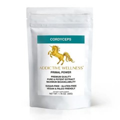 addictive wellness Cordyceps Extract Powder | Energy & Stamina Boost 1.76 oz