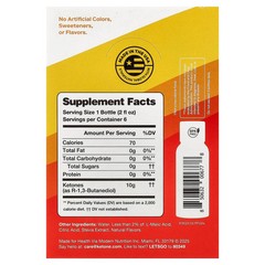 2 X Ketone-IQ, Energy Shot, Peach, Caffeine Free, 6 Bottles, 2 fl oz (59 ml) Ea
