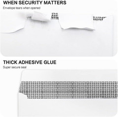 500 Pack #10 Single Left Window SELF Seal Security Envelopes, Designed for Quick
