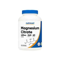 Nutricost Magnesium Citrate 420mg, 60caps 15servings – GF Non-GMO – EXP 8/2027