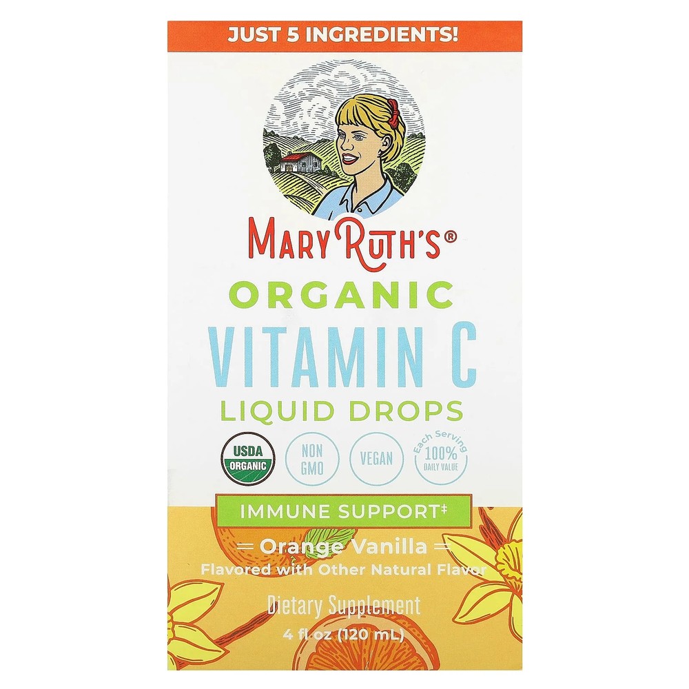 2 X MaryRuth’s, Organic Vitamin C Liquid Drops, Orange Vanilla, 4 fl oz (120 ml
