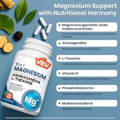 VEV 3PCS Magnesium Glycinate and Citrate Cortisol Supplements for Women, Stress