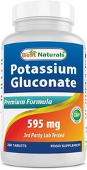 Best Naturals Potassium Gluconate 250 Count (Pack of 1), Original Version