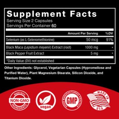 Black Maca – Natural Energy and Endurance Supplement, 30TO120 Capsules