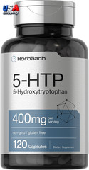 Supplement Capsules 5HTP 400mg 120 Count Non-GMO Gluten-Free Extra Strength